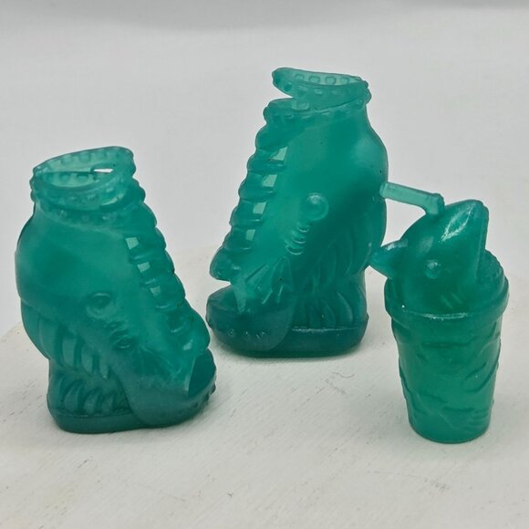 Monster High Toralei Stripe Freaky Field Trip Teal Jelly Shoes & Green Shark Dri - Picture 3 of 4
